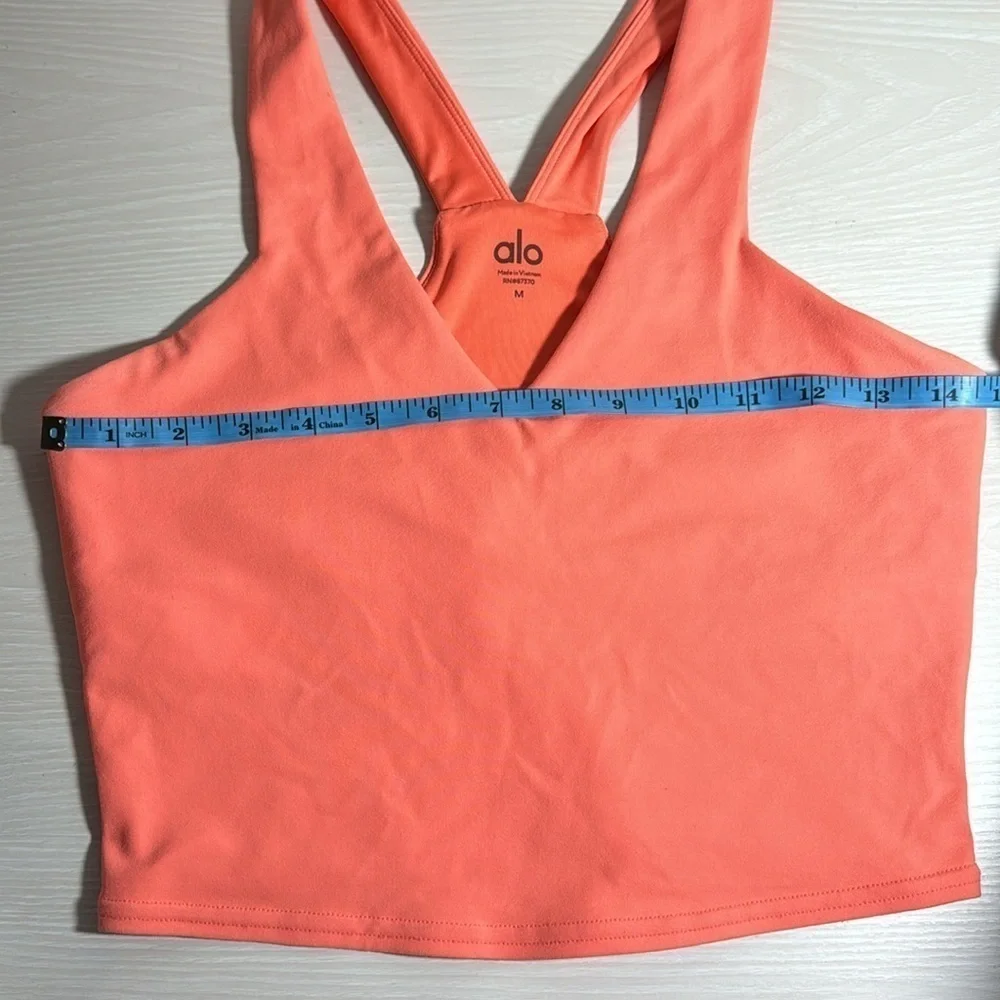 ALO Bralette Sport Yoga Workout Crop Top w/ Built in Wireless Unpadded Shelf Bra